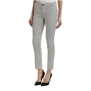 CAbi White & Black Windowpane Check Trouser Pants Size 10